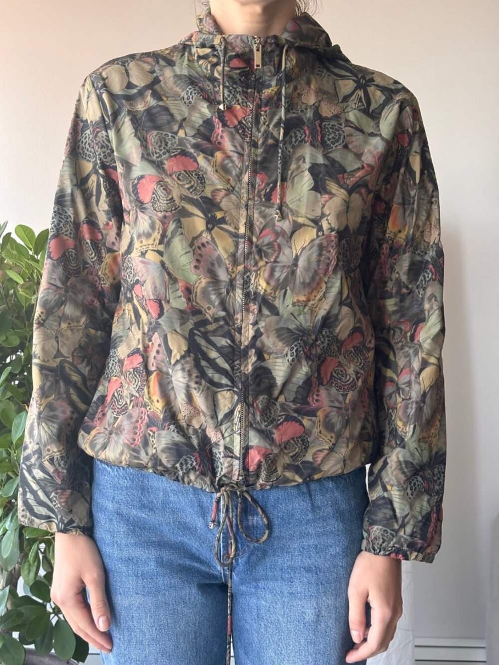 Valentino Butterfly Print Hooded Windbreaker Jacket – Women's S